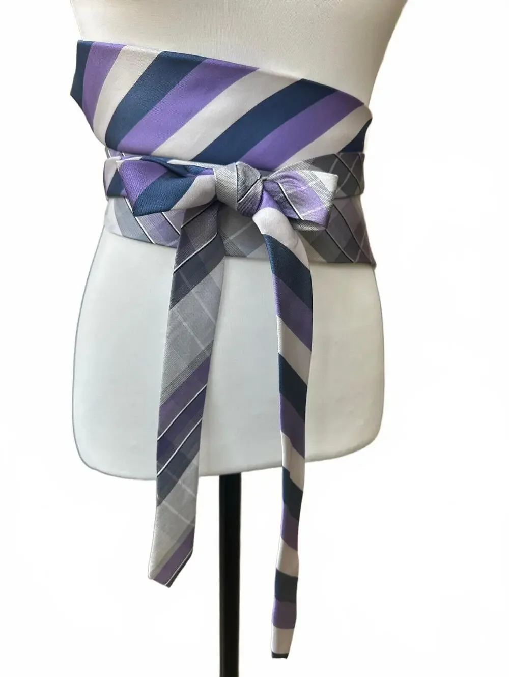 Upcycled Silk Necktie Obi Belt | Handmade Corset Style Belt | One-of-a-Kind | OS